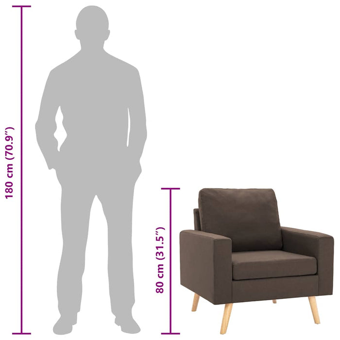 Poltrona Marrone in Tessuto 288695