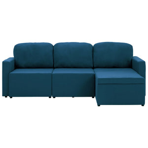 Divano Letto Modulare a 3 Posti Blu in Tessuto  cod mxl 24747
