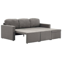 Divano Letto Modulare a 3 Posti Grigio Talpa in Tessuto  cod mxl 23530