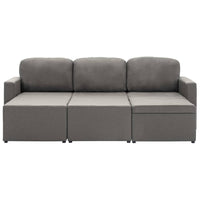 Divano Letto Modulare a 3 Posti Grigio Talpa in Tessuto  cod mxl 23530