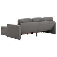 Divano Letto Modulare a 3 Posti Grigio Talpa in Tessuto  cod mxl 23530