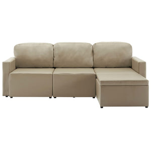 vidaXL Divano Letto Modulare a 3 Posti Cappuccino in Similpelle