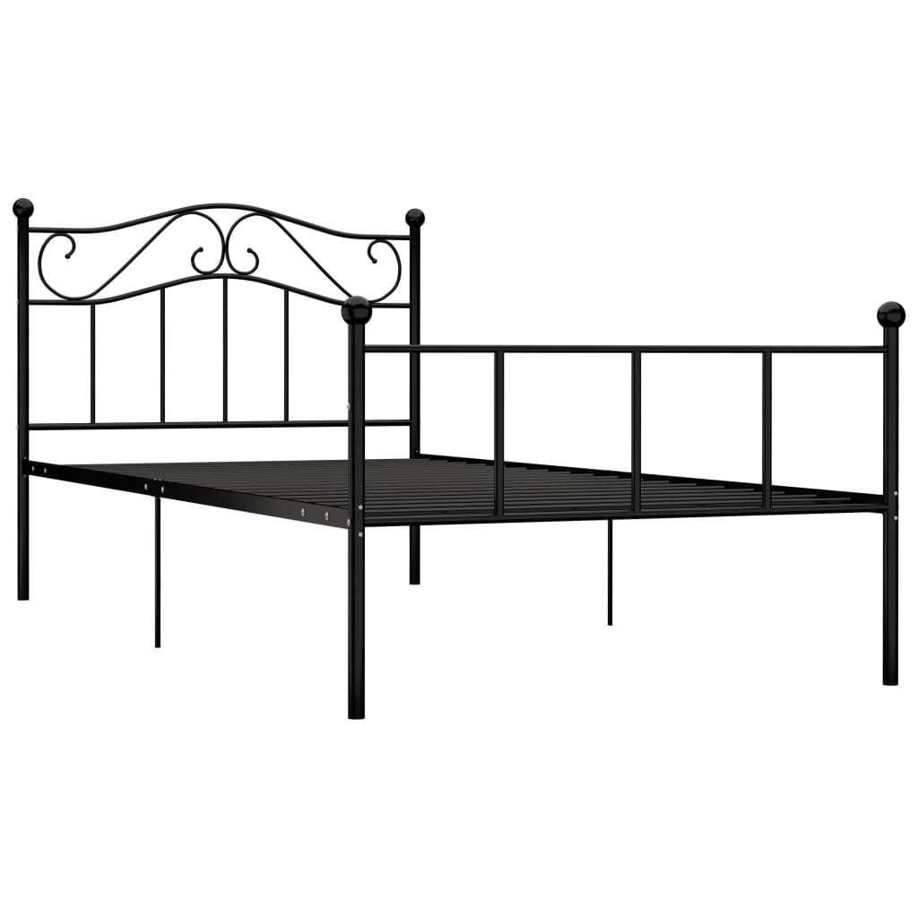 Giroletto-Struttura Letto Nero in Metallo 100x200 cm 720763