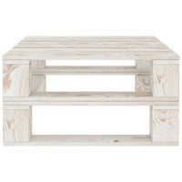Set Divani da Giardino 6 pz su Pallet in Legno Bianco