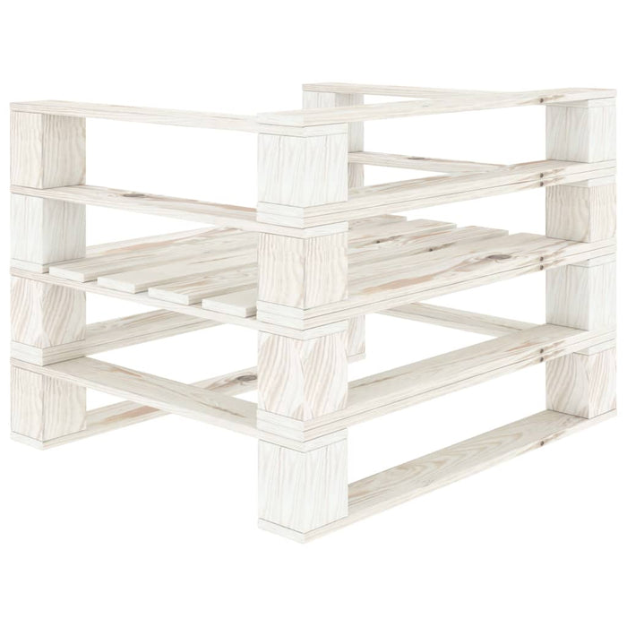 Set Divani da Giardino 6 pz su Pallet in Legno Bianco
