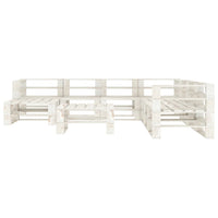 Set Salotto da Giardino 9 pz su Pallet in Legno Bianco 3052172