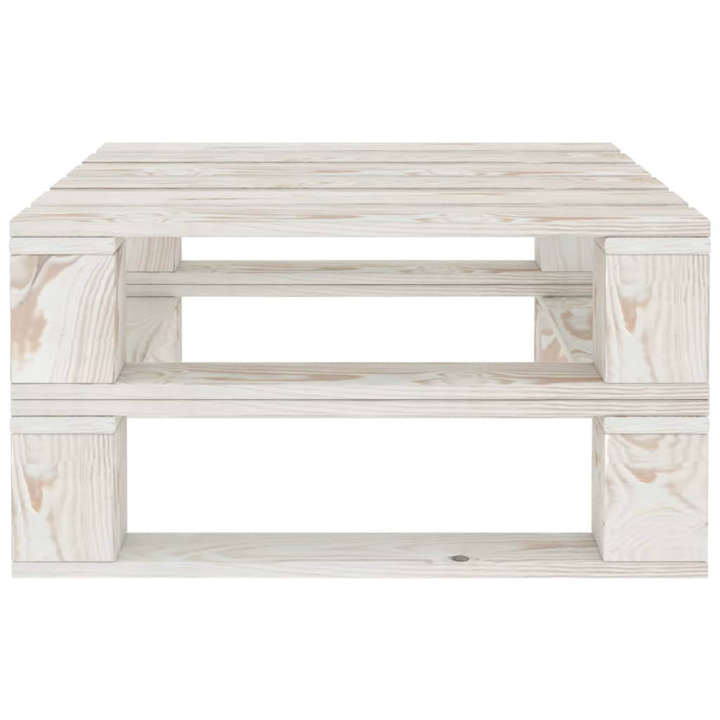 Set Salotto da Giardino 9 pz su Pallet in Legno Bianco 3052172