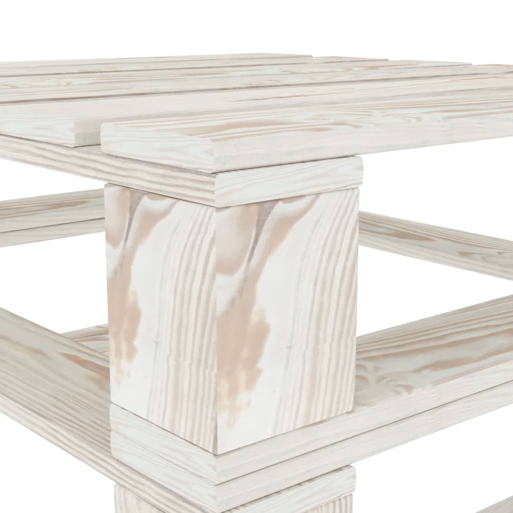 Set Salotto da Giardino 7 pz Pallet in Legno Bianco 3052175