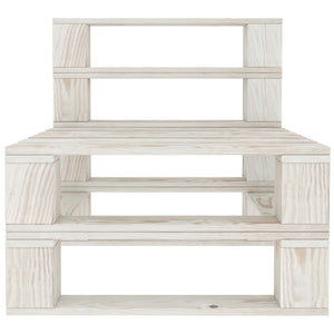 Set Salotto da Giardino 7 pz Pallet in Legno Bianco 3052175