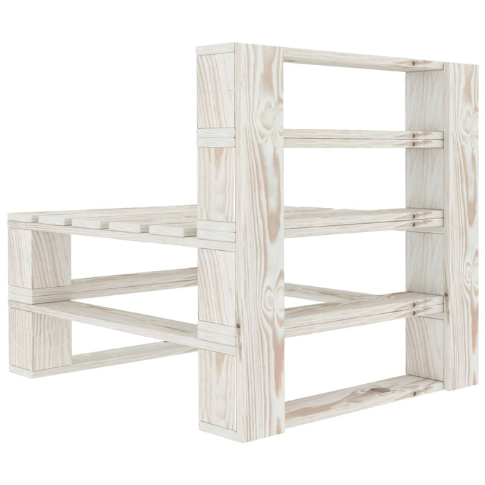 Set Salotto da Giardino 7 pz Pallet in Legno Bianco 3052175
