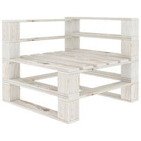 Set Salotto da Giardino 7 pz Pallet in Legno Bianco 3052175