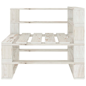 Set Salotto da Giardino 7 pz Pallet in Legno Bianco 3052175