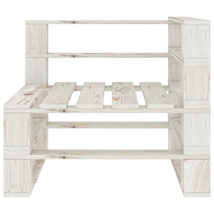 Set Salotto da Giardino 7 pz Pallet in Legno Bianco 3052175