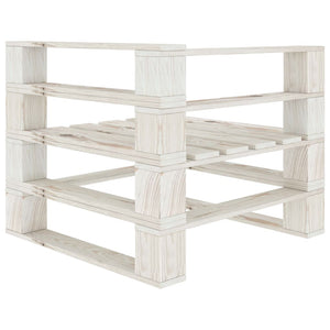 Set Salotto da Giardino 7 pz Pallet in Legno Bianco 3052175