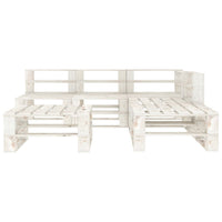 Set Salotto da Giardino 6 pz Pallet in Legno Bianco 3052177