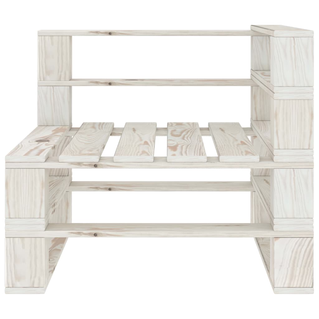 Set Salotto da Giardino 6 pz Pallet in Legno Bianco 3052177