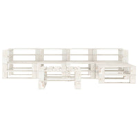 Set Salotto da Giardino 6 pz Pallet in Legno Bianco 3052178