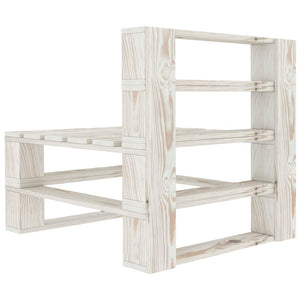 Set Salotto da Giardino 6 pz Pallet in Legno Bianco 3052178