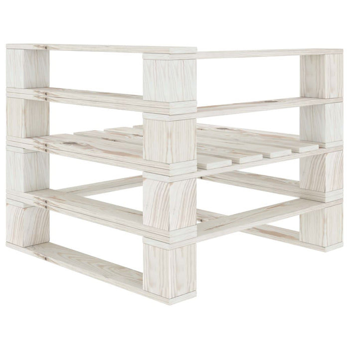 Set Salotto da Giardino 6 pz Pallet in Legno Bianco 3052178
