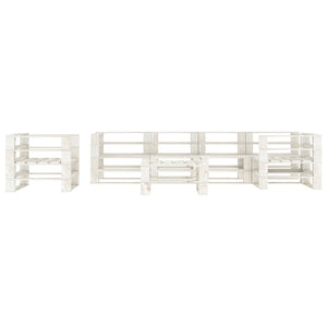 Set Salotto da Giardino 7 pz Pallet in Legno Bianco 3052183