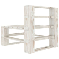 Set Salotto da Giardino 7 pz Pallet in Legno Bianco 3052183