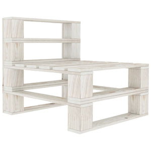 Set Salotto da Giardino Pallet 5 pz con Cuscini Neri in Legno 3052357