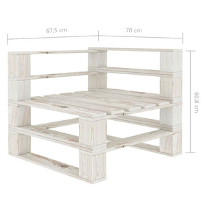 Set Salotto da Giardino su Pallet 7pz con Cuscini Neri in Legno 3052364