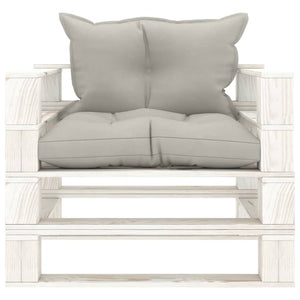 Poltrona da Giardino Pallet con Cuscini Tortora in Legnocod mxl 96287