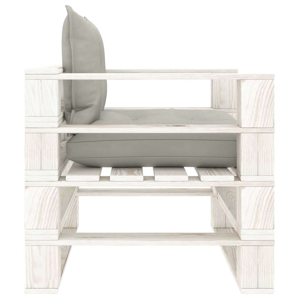 Poltrona da Giardino Pallet con Cuscini Tortora in Legnocod mxl 96287