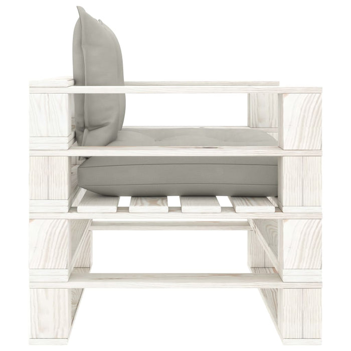 Poltrona da Giardino Pallet con Cuscini Tortora in Legnocod mxl 96287