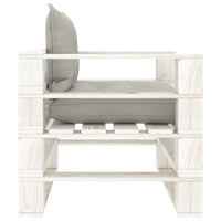 Poltrona da Giardino Pallet con Cuscini Tortora in Legno 3052396