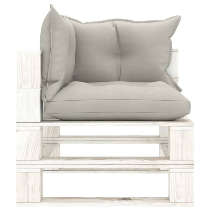 Divano da Giardino Pallet 3 Posti con Cuscini Tortora in Legno 3052401