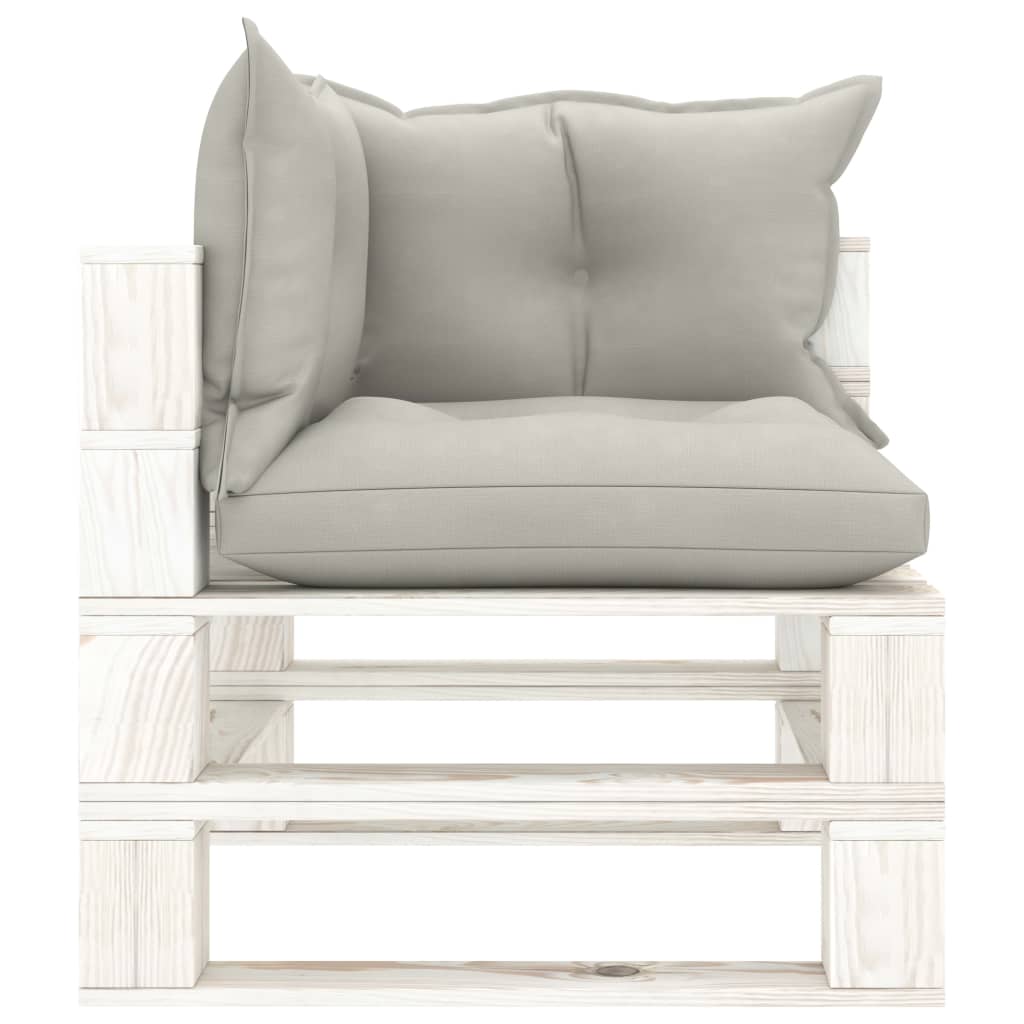 Set Salotto da Giardino Pallet 7 pz con Cuscini Tortora Legno 3052411