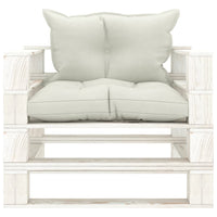 Poltrona da Giardino Pallet con Cuscini Beige in Legno 3052420