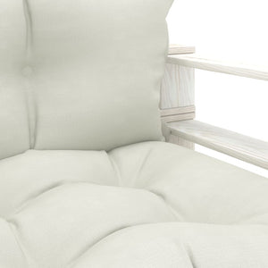 Poltrona da Giardino Pallet con Cuscini Beige in Legno 3052420