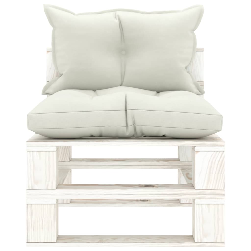 Set Divani da Giardino Pallet 6 pz con Cuscini Beige in Legno 3052431