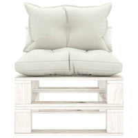 Set Salotto da Giardino Pallet 4 pz con Cuscini Beige in Legno 3052433