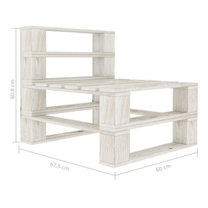 Divano Centrale da Giardino Pallet con Cuscini Crema in Legno 3052446