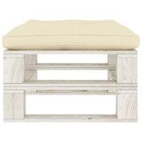 Ottomana da Giardino Pallet con Cuscino Crema in Legno 3052447