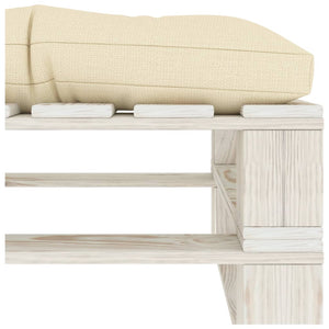 Ottomana da Giardino Pallet con Cuscino Crema in Legno 3052447