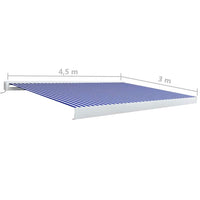 Tenda a Cassonetto Motorizzata 450x300 cm Blu e Bianco 3052662