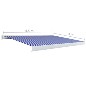 Tenda a Cassonetto Motorizzata 450x300 cm Blu e Bianco 3052662