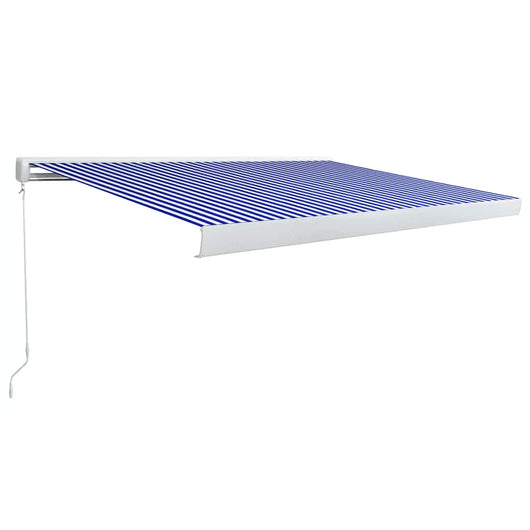 Tenda a Cassonetto Manuale 350x250 cm Blu e Bianca cod mxl 20554
