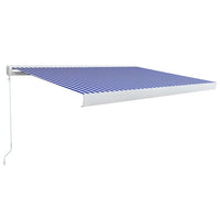 Tenda a Cassonetto Manuale 400x300 cm Blu e Bianca 3052674
