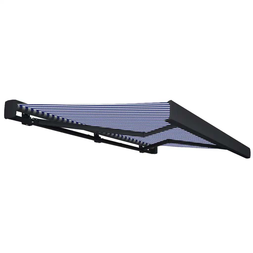 Tenda a Cassonetto Motorizzata 400x300 cm Blu e Bianco 3052689