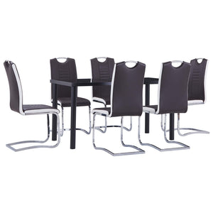Set Sala da Pranzo 7 pz in Similpelle Marronecod mxl 72297