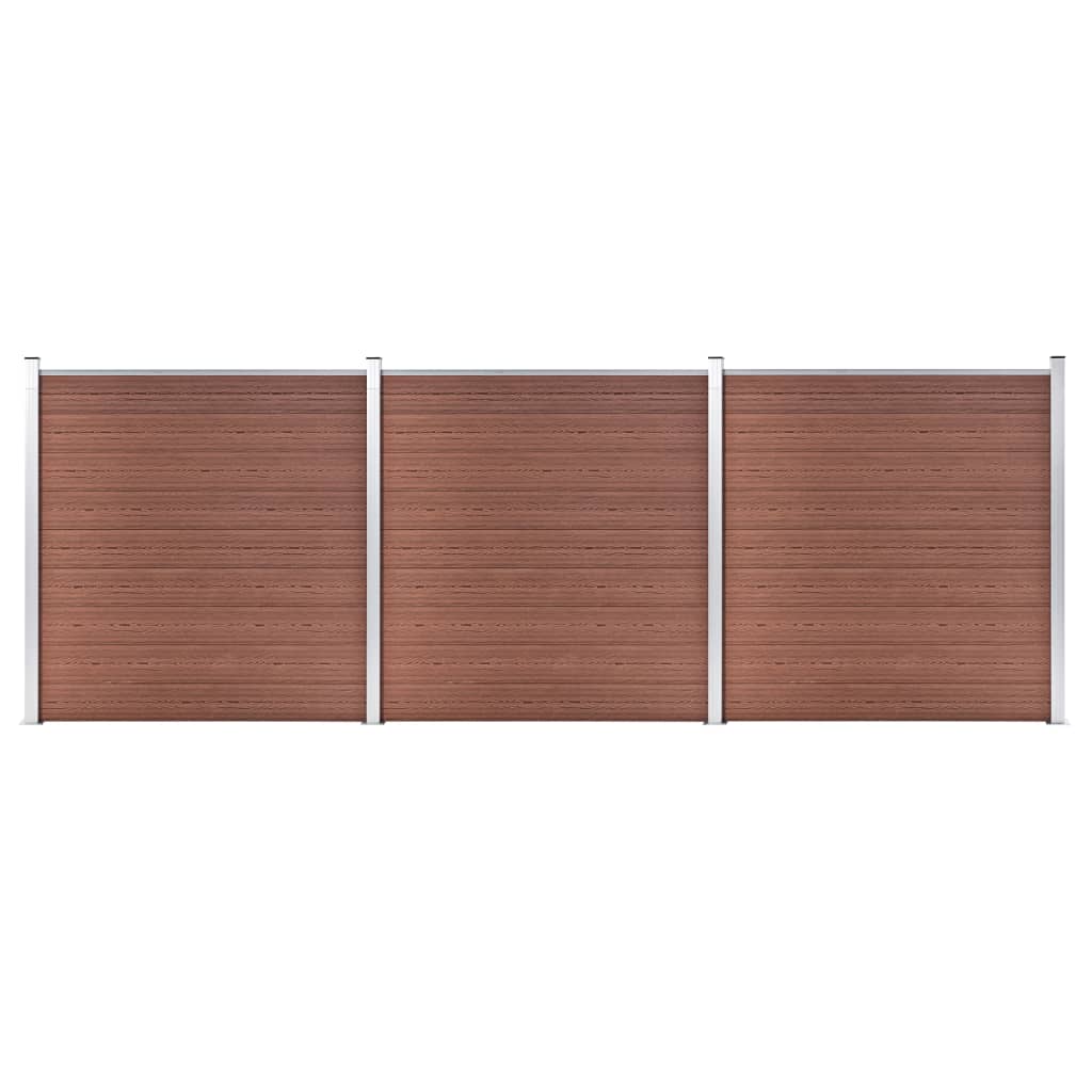 Recinzione da Giardino in WPC 526x186 cm Marrone