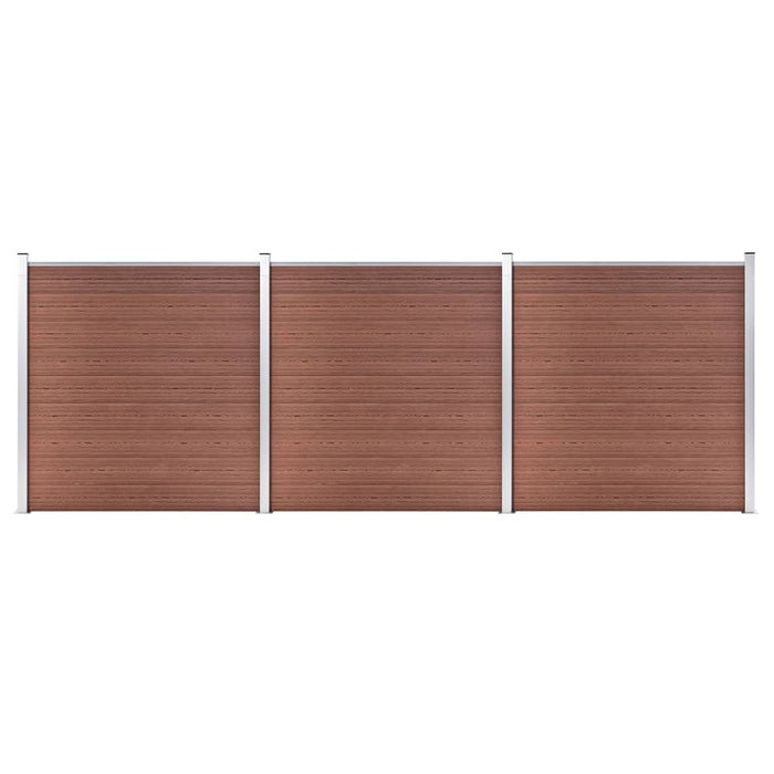 Recinzione da Giardino in WPC 526x186 cm Marrone