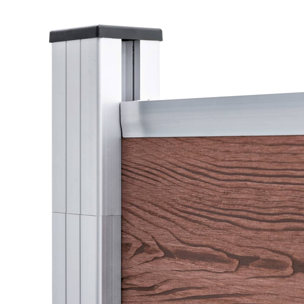 Recinzione da Giardino in WPC 1564x186 cm Marrone 3053214