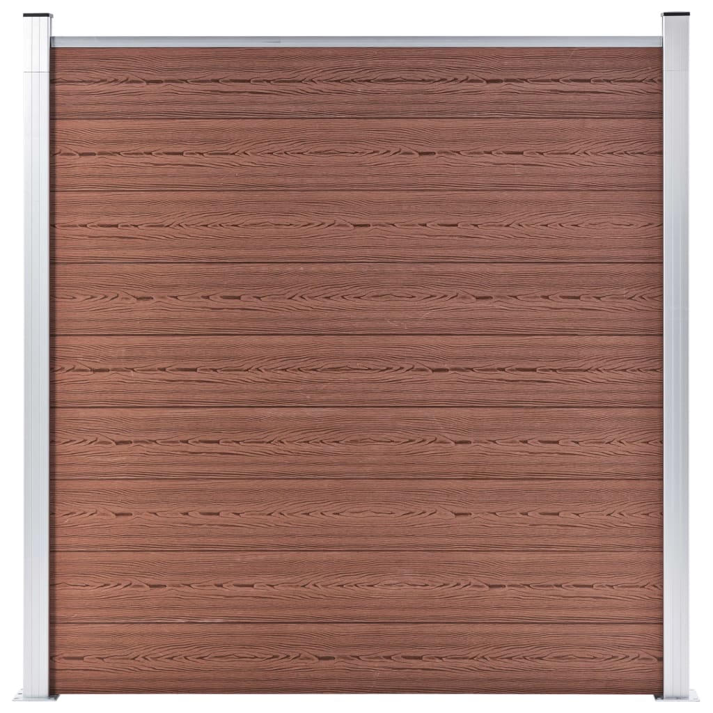 Pannelli Recinzione 5 Quadrati 1 Inclinato 965x186 cm Marrone 3053219